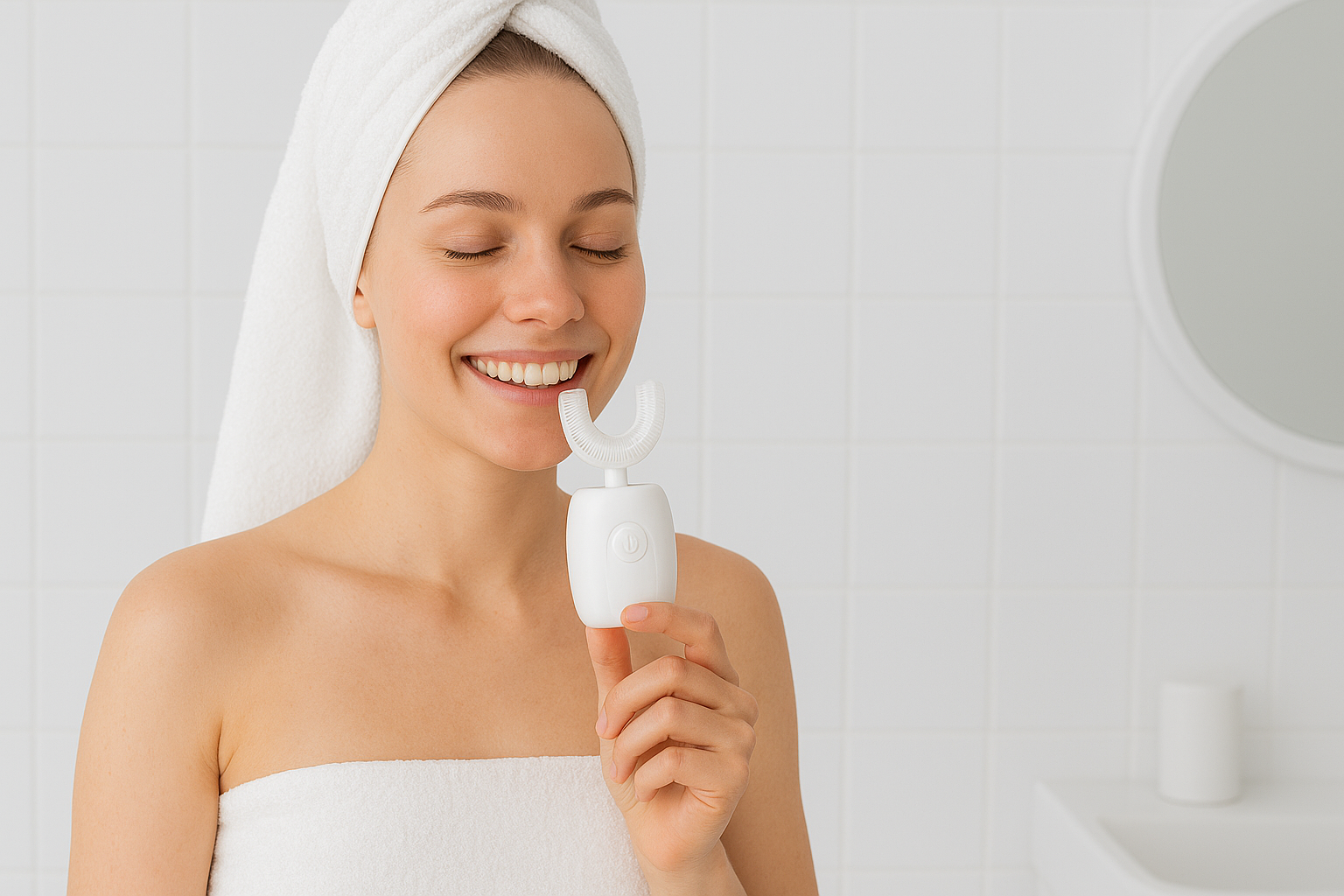 U-shaped electric toothbrush for deep cleaning by Puresmile